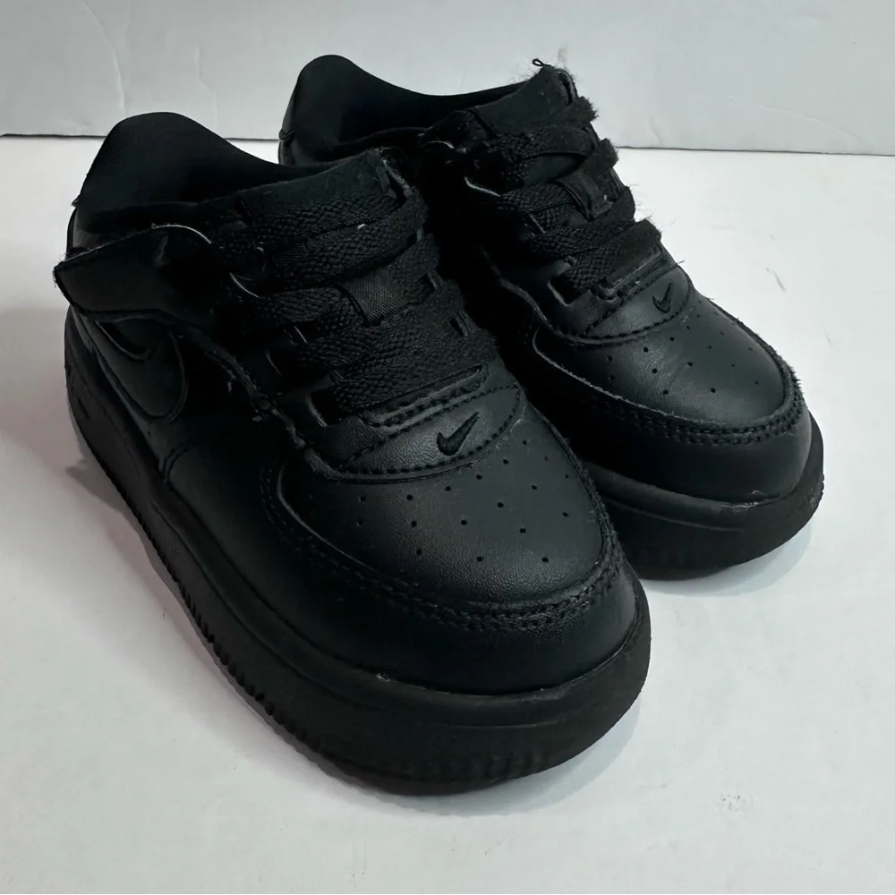 Kids Nike Air Force one Low Black Sneakers Low-Top Leather